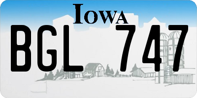IA license plate BGL747