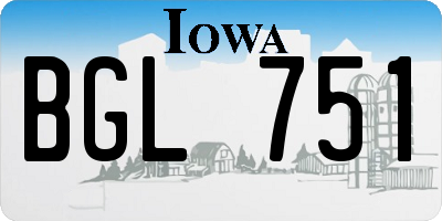 IA license plate BGL751