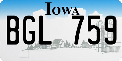 IA license plate BGL759