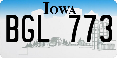 IA license plate BGL773