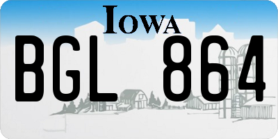 IA license plate BGL864