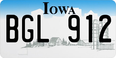 IA license plate BGL912