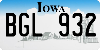 IA license plate BGL932