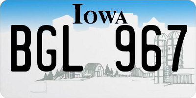 IA license plate BGL967