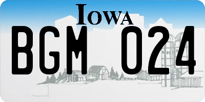 IA license plate BGM024