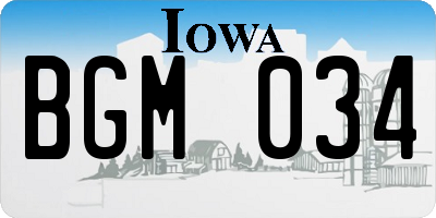 IA license plate BGM034