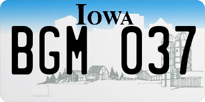 IA license plate BGM037