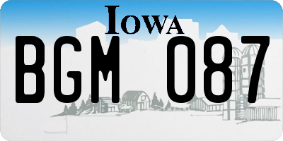 IA license plate BGM087