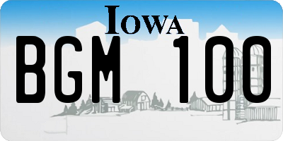 IA license plate BGM100