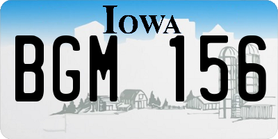 IA license plate BGM156