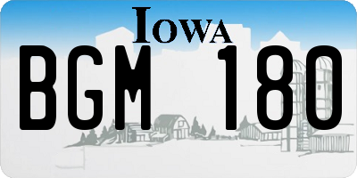 IA license plate BGM180