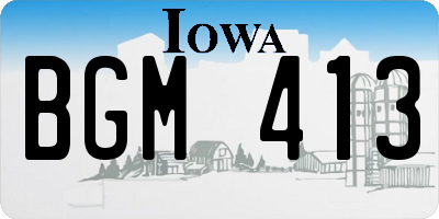 IA license plate BGM413
