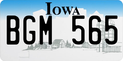 IA license plate BGM565