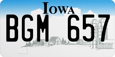 IA license plate BGM657
