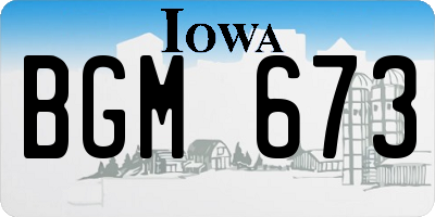 IA license plate BGM673