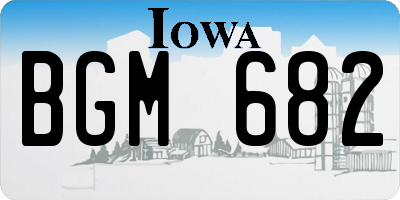 IA license plate BGM682