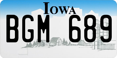 IA license plate BGM689