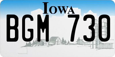 IA license plate BGM730