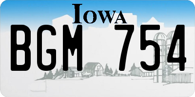 IA license plate BGM754