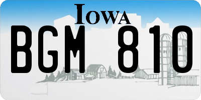 IA license plate BGM810