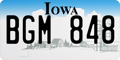 IA license plate BGM848