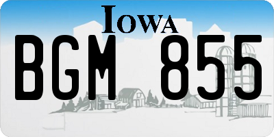 IA license plate BGM855