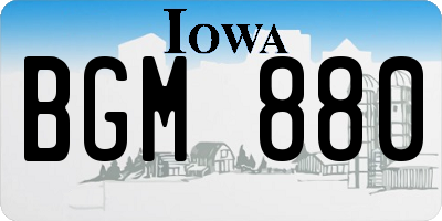 IA license plate BGM880