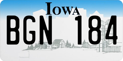 IA license plate BGN184