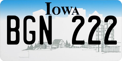 IA license plate BGN222