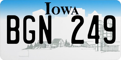 IA license plate BGN249