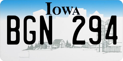 IA license plate BGN294