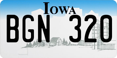 IA license plate BGN320