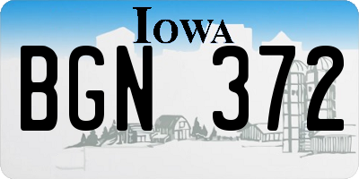 IA license plate BGN372