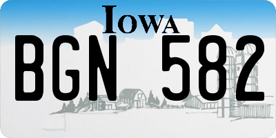 IA license plate BGN582