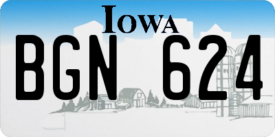 IA license plate BGN624