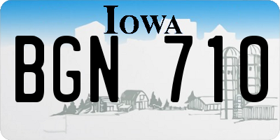 IA license plate BGN710