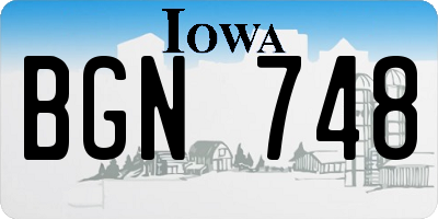 IA license plate BGN748