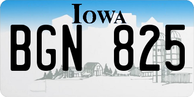 IA license plate BGN825