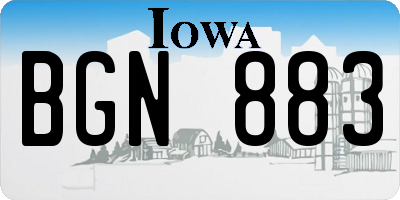 IA license plate BGN883