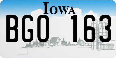 IA license plate BGO163