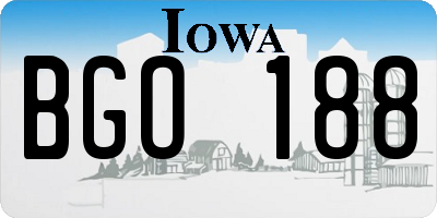 IA license plate BGO188