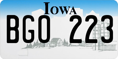 IA license plate BGO223