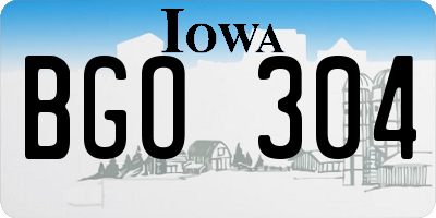 IA license plate BGO304