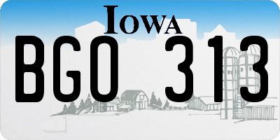 IA license plate BGO313