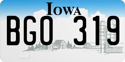 IA license plate BGO319