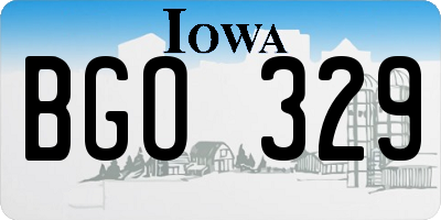 IA license plate BGO329