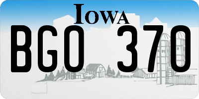 IA license plate BGO370