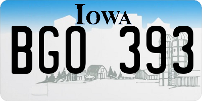 IA license plate BGO393
