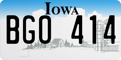 IA license plate BGO414
