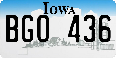 IA license plate BGO436